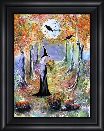 Framed Autumn Witch Print