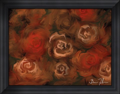 Framed Bed of Roses Print
