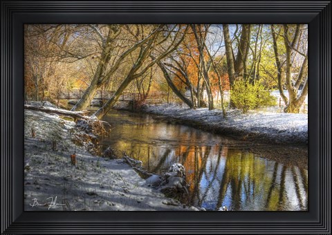 Framed Bridge In The Snow Print