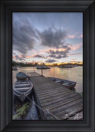 Framed Houseboat Pier Print