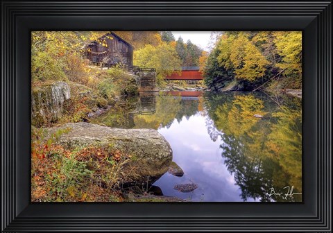 Framed Autumn At The Mill Print
