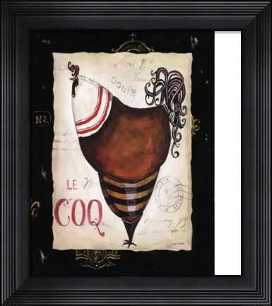 Framed Parisian Rooster II Print