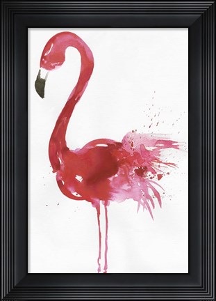 Framed Flamingo Portrait I Print