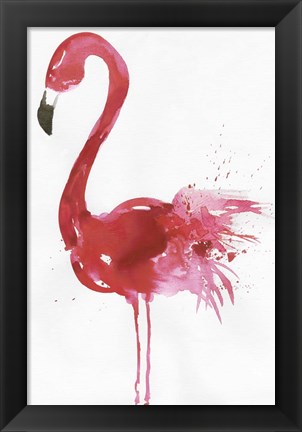 Framed Flamingo Portrait I Print