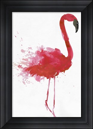 Framed Flamingo Portrait II Print