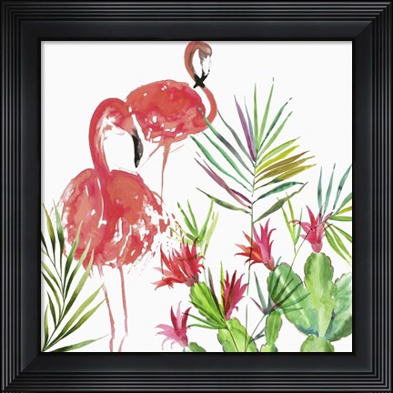 Framed Flamingo Pairing Print