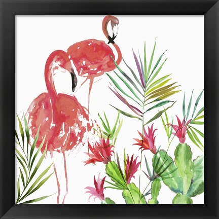 Framed Flamingo Pairing Print