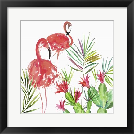 Framed Flamingo Pairing Print