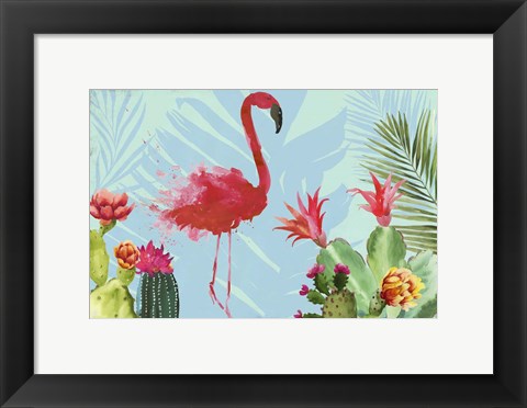 Framed Flamingo in the Mix Print