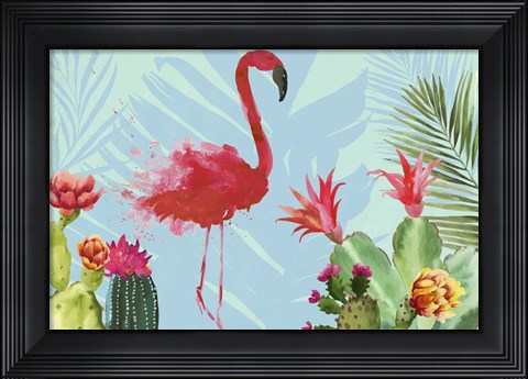 Framed Flamingo in the Mix Print