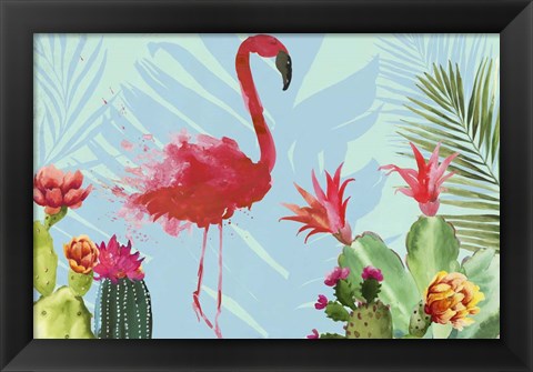 Framed Flamingo in the Mix Print