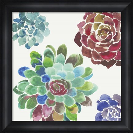 Framed Water Succulents I Print