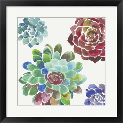 Framed Water Succulents I Print