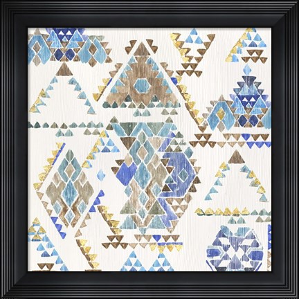 Framed Blue Aztec Print