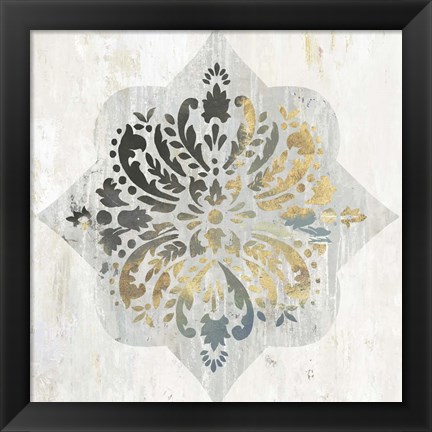 Framed Blue Medallion Print