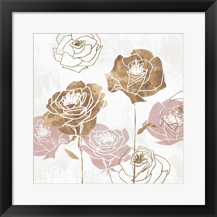 Framed Rose Garden I Print
