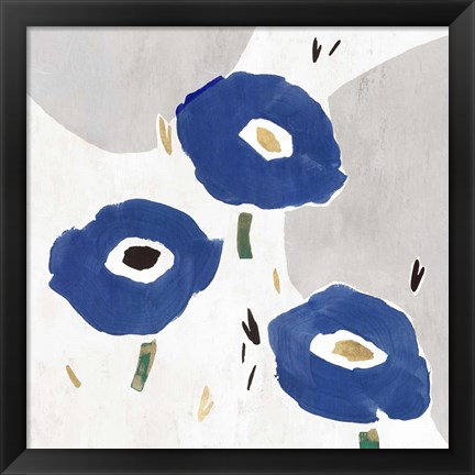 Framed Blue Cluster II Print