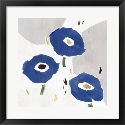 Framed Blue Cluster II Print