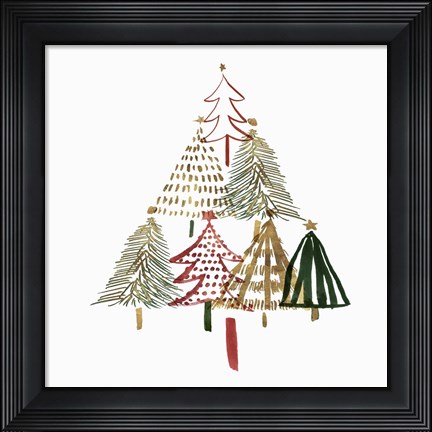 Framed Pine Trees I Print