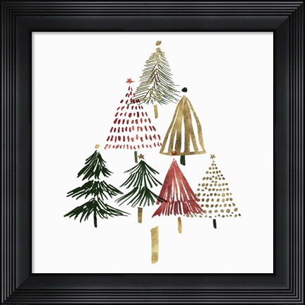 Framed Pine Trees II Print