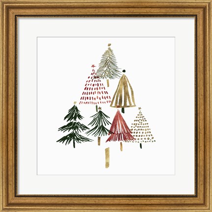 Framed Pine Trees II Print