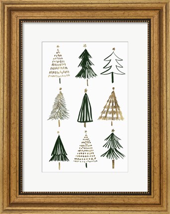 Framed Evergreens I Print