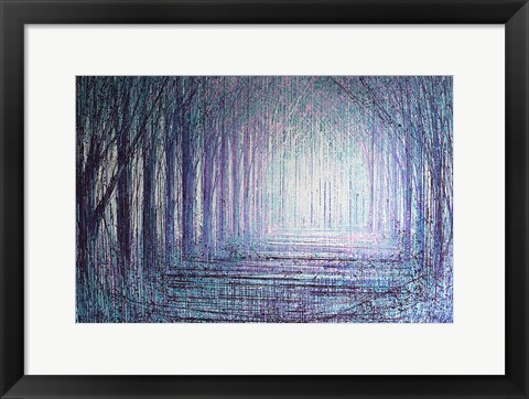 Framed Light In The Forest Print