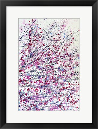Framed Abstract Floral - Magenta, Fushia and White Print