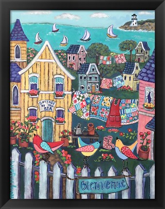 Framed Charming Cambria by the Sea Print