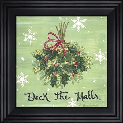 Framed Deck the Halls Holly Print