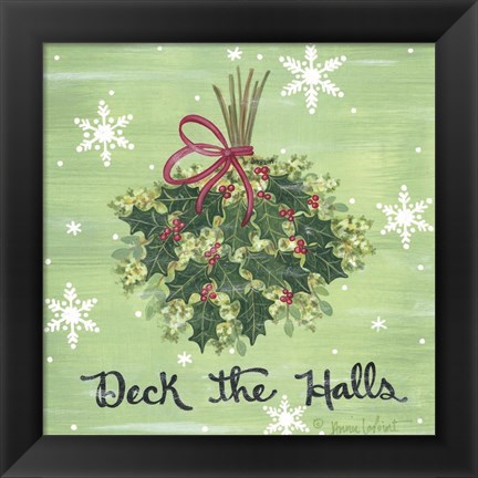 Framed Deck the Halls Holly Print