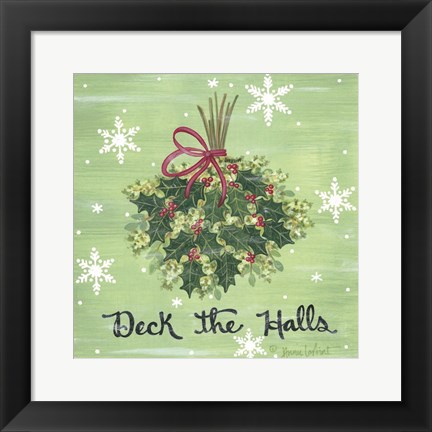 Framed Deck the Halls Holly Print