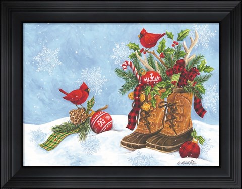 Framed Holiday Boots Print