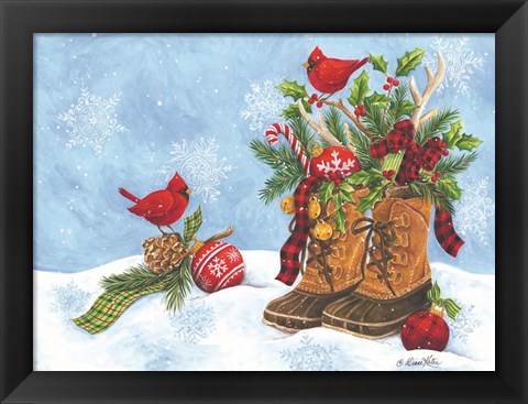 Framed Holiday Boots Print