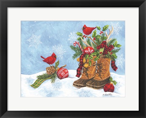 Framed Holiday Boots Print