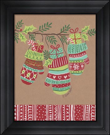 Framed Mittens Trio Print