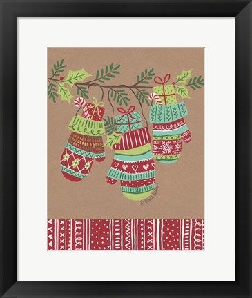 Framed Mittens Trio Print