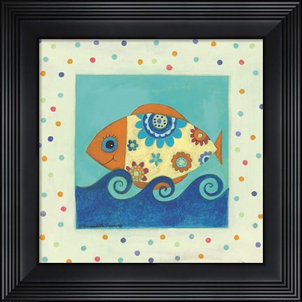 Framed Happy Floral Fish Print