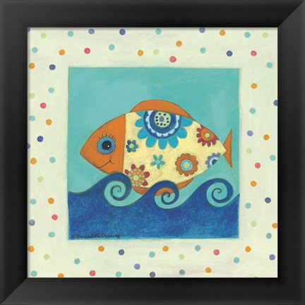 Framed Happy Floral Fish Print