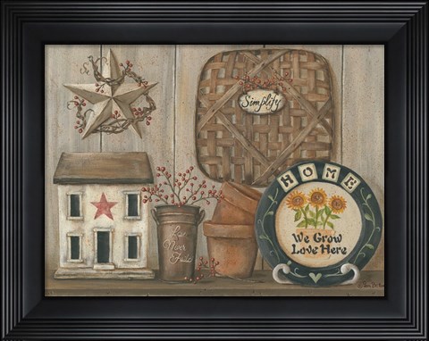 Framed Home Country Shelf Print