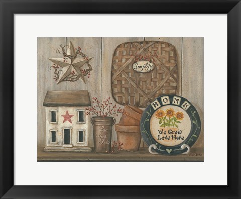 Framed Home Country Shelf Print