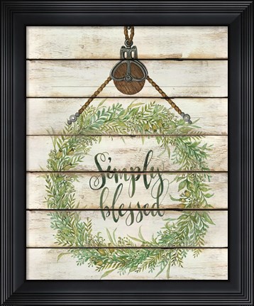 Framed Simply Blessed Wreath Print