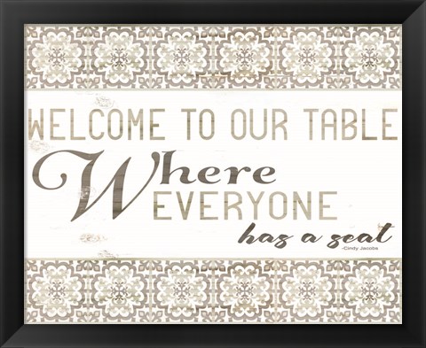 Framed Welcome to Our Table Print