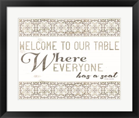 Framed Welcome to Our Table Print