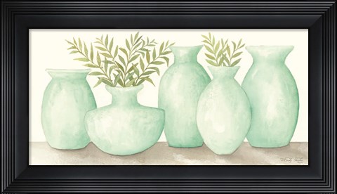 Framed Mint Vases Print
