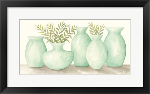 Framed Mint Vases Print