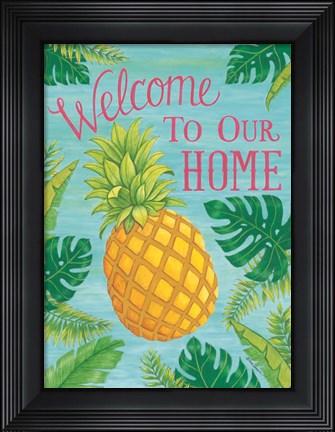 Framed Tropical Leaves &amp; Pineapple Print