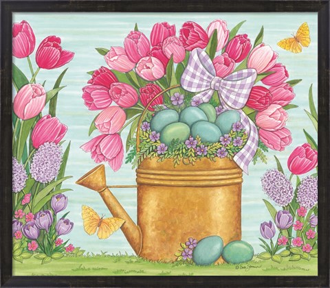 Framed Tulips and Blue Eggs Print