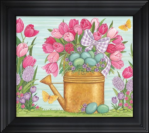 Framed Tulips and Blue Eggs Print
