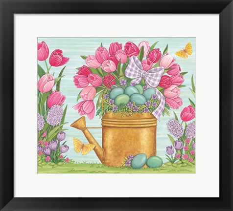 Framed Tulips and Blue Eggs Print